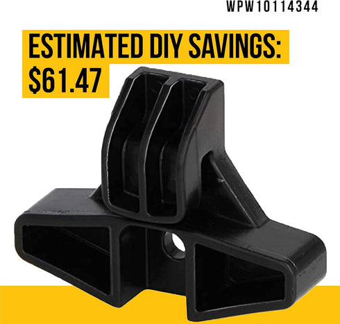 WPW10114344 Top Drawer Glide, Compatible Whirlpool Amana Maytag, Replaces AP6015131, Durable Black Plastic
