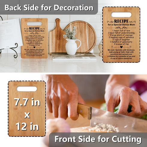 Popular Birthday Gifts for Bonus Mom, Cutting Board Gift for Bonus Mom, Cute Bonus Mom Gifts from Daughter Son, Bonus Mom Gift for Mother's Day by Busy Gaming Life