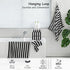 18 Set Loop-6 Towels,6 Towels,6 Set Pcs Black White Stripe Bath Towel with Hanging Bath Hand Washcloths Soft Family