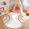 STARUIA Colorful Round Rug for Nursery, 4 Ft Rainbow Washable Rug for
