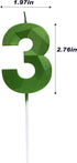 Green Happy Birthday Cake Candles, Wedding Cake Number Candles, 3D Design Cake Topper Decoration for Party (Green