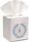Jacaranda Living Square Tissue Box Cover - Linen/Cotton Fabric, Decorative Cloth Tissue Cube, Duck Egg Blue