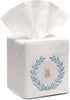 Jacaranda Living Square Tissue Box Cover - Linen/Cotton Fabric, Decorative Cloth Tissue Cube, Duck Egg Blue