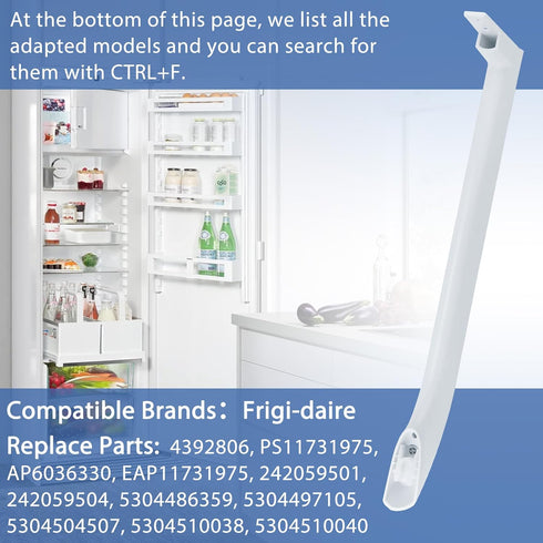 AMI PARTS Refrigerator Door Handle (Right) 5304486359 5304506469, Fit for Fri-gidaire Replace 242059501 242059504