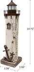 K KILIPES Wood Lighthouse with Led Light Nautical Decorations for Home Rustic Lighthouse Table Decoration Night Light