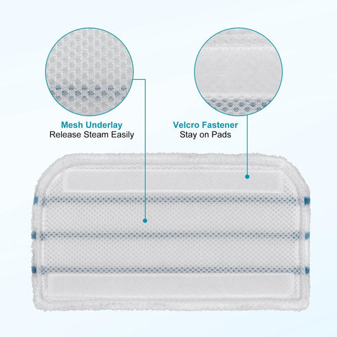 8 Pack Replacement Steam Mop Pads for Black+Decker SM1600, SM1610, SM1620, HSM13E1, HSMC1300FX, HSMC1321, HSMC1361SG