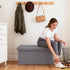 ZEUKMXOO Bench,30 Inches 660LBS Gray30Wx15Dx15H Folding Ottoman with Storage Bench,Storage Ottoman Ottoman Foot