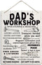 Rustic Dad's Workshop Sign - Father's Day Gift Idea from Daughter Son, Inspirational Decor for Garage, Tool Room