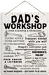 Rustic Dad's Workshop Sign - Father's Day Gift Idea from Daughter Son, Inspirational Decor for Garage, Tool Room
