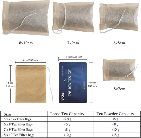 NEPAK 600 Pcs Disposable Tea Bags with Drawstring, Empty Tea Filter Bags for Loose Leaf Tea (2.36 x 3.15 inch)