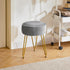 LG-30G IBUYKE Velvet Round Footrest Ottoman, Makeup Vanity Stool Side Table, Dressing Table Seat, Pouf Couch Stool