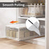 Sliding Cabinet Basket Organizer Drawer, Heavy Duty Carbon Steel Slide Out Pantry Shelves with Handle for Kitchen