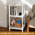 3 Legs28' YGYQZ Tier White Side Table Small End Table with Solid Wood Tall Bedside Table with Storage ShelfNightstand