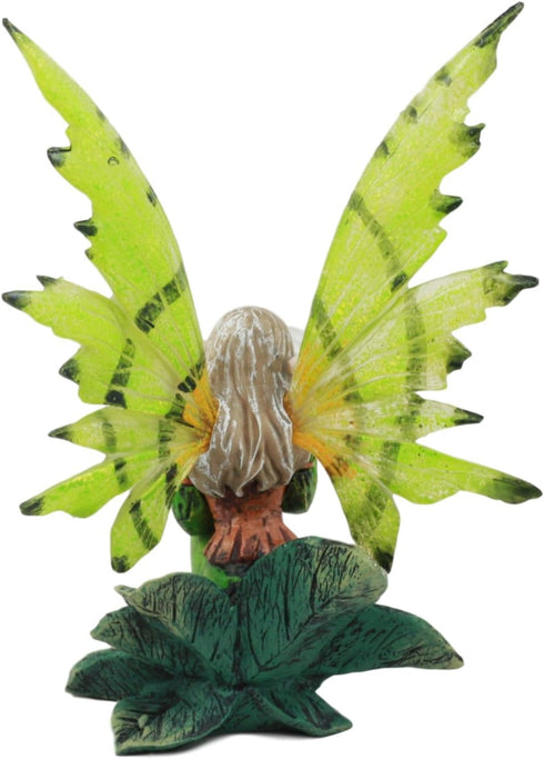 Ebros Mythical Goddess Green Earth Pixie Dust Fairy Statue, 6" Tall Whimsical Tribal Gaia Faerie Sculpture