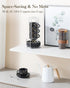 8 OZ Set 4, Set MALACASA Porcelain Espresso Cups with Saucers and Metal Stand of Stackable Cappuccino Cups, Marble