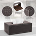 KINGFOM Rectangular PU Leather Tissue Box Cover - Brown Napkin Holder for Bathroom, Home, Office, Car