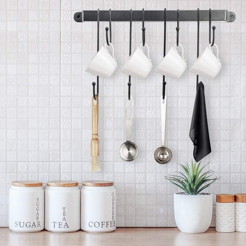 AJART Coffee Bar Decor Mug Holder, 17" Coffee Cup Rack for Home Kitchen Office Dining Room