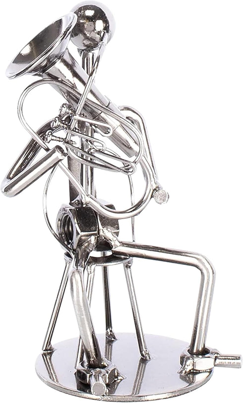 Broadway Gift Silvertone Tuba Player Table Top Figurine, 6 Inch