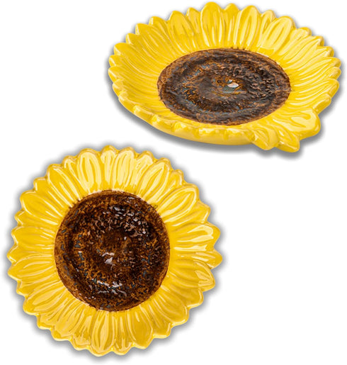 Sunflower Shaped Ceramic Spoon Rest, 2 PCS for Stove Top and Counter