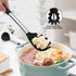 TeamFar Silicone Pasta Fork and Ladle Spoon Set, 2 Pcs Large Nonstick Kitchen Utensils with Stainless Steel Handle for