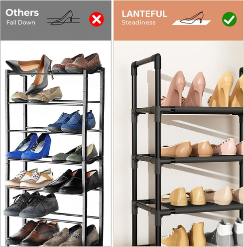 5 12-15 Closets LANTEFUL Tiers Shoe Rack Pairs Boots Organizer Storage Sturdy Narrow Shoe Shelf for Entryway