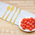 Set of 16 Gold 4 Inch Demitasse Espresso Spoons and 4.8 Inch Stainless Steel Forks for Dessert