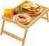 Bamboo Bed Tray Table with Foldable Legs, Breakfast Tray for Sofa, Bed,