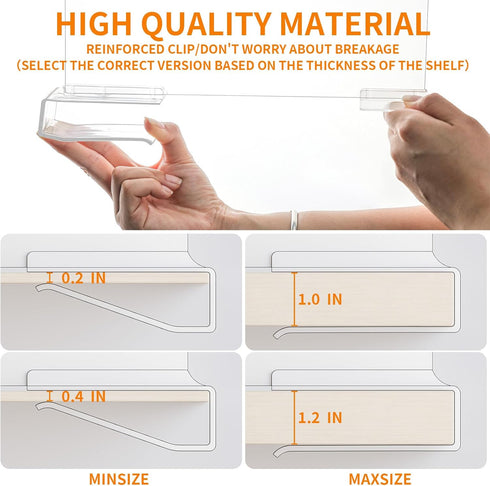 Yieach Dividers,6 Pack Closet Organization,11.1 Inch Adjustable Height Clear Shelf Acrylic Shelf Dividers for Tall