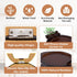 360 SINWANT Couch Arm Table, Bamboo Round Sofa Clip on Tray with Phone Holder,Foldable Couch Armrest Table Eating on