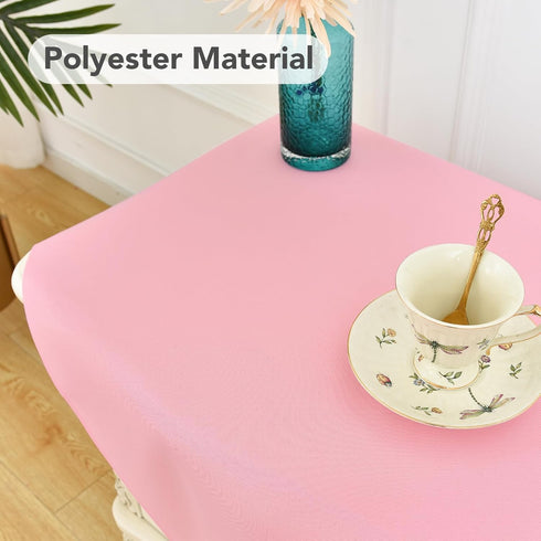 24x24 inch, NEWISHER Pink Square Tablecloth Heavy Duty Polyester Fabric Table Cloth, Washable Solid Reusable Table