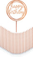 24 Count Tall Thin Metallic Rose Gold Birthday Candles with Holders, Elegant Classy Cake Topper for Custom Birthday Cake