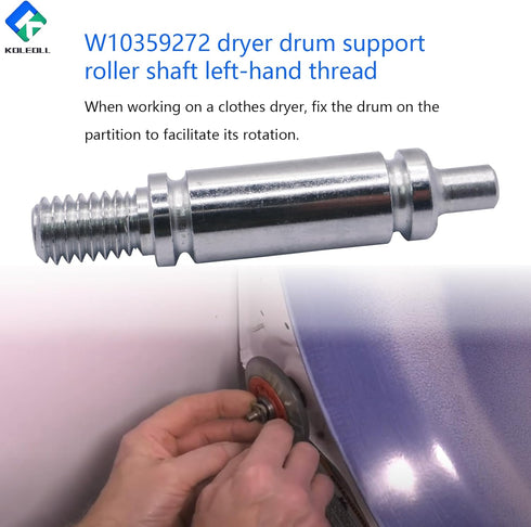 W10359272 Dryer Drum Support Roller Shaft, Fits Whirlpool Maytag Kenmore, Replaces WPW10359272 AP4982703 PS3492564