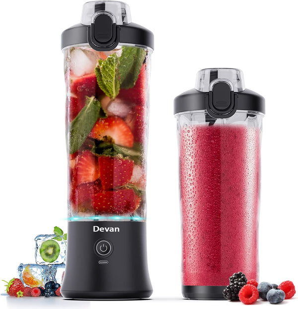 Portable Blender - 270 Watt USB Rechargeable Waterproof Blender with 20 oz BPA Free Cup, Black