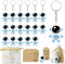 Astronaut Space Party Favors, 18 Sets with Keychains, Star Moon Organza Bags for Party Supplies