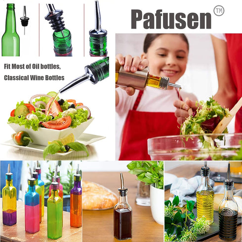12 Pack 3/4" Pafusen Pour Spouts for Liquor Bottles, Liquor Pour Stainless Steel Classic Bottle Speed Pourers