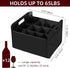 12 Bottle Wine Carrier - Collapsible Premium Felt Tote with Handles for Travel, Party, Picnic, Black