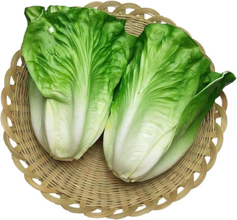 2 Lorigun Artificial Lettuce, Fake Vegetable, Artificial Vegetables for Decoration, Home Kitchen Decor, PU Vegetable