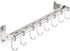 Dseap Pot Rack - Wall Mounted Hanging Rack with 8 Hooks, Double Bars for Pots and Pans, Chromed