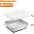 Herogo 8”x 8” Square Cake Pan, Stainless Steel Square Baking Pan with Lid, Cakes Brownie Lasagna Pan Set, 2 Pans + 2 Lids, Healthy & Durable, Dishwasher Safe