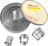ALLTOP 12 Pcs Round Biscuit Cutter, Stainless Steel Baking Tool for Cookie Shaping and Cake Decoration