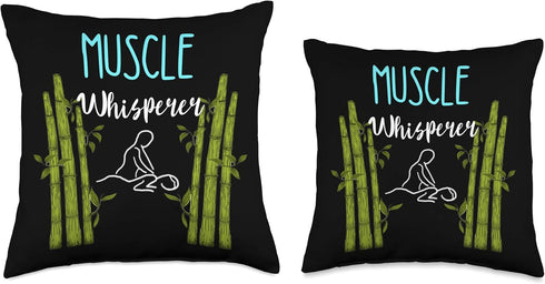 Muscle Whisperer Massage Therapist Masseur Relaxation Spa Throw Pillow, 16x16, Multicolor