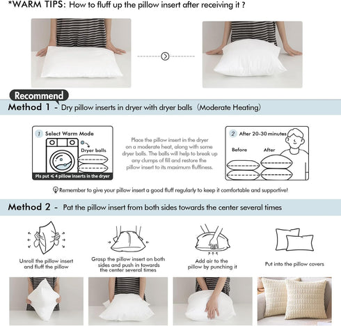 MIULEE Throw Pillow Insert - Premium Sham Rectangle for Decorative Cushion Bed Couch Sofa (12x20 Inch)