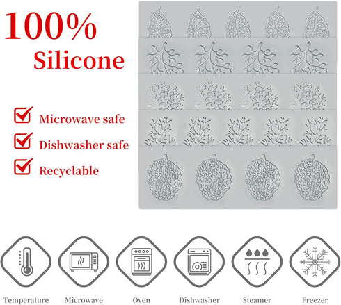 5PCS Leaf Silicone Baking Molds, 3D Coral Branch Tuile Lace Molds for Cake Decoration and Polymer Clay