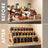 MNADSFKJ -3 CountertopsStorage Spice Rack, Spice Organizer Tier Bamboo Spice Racks, Solution for Spice Storage