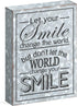 Barnyard Designs Wooden Box Sign, Motivational Desk Decor for Women, Smile