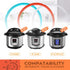 Premium Silicone Sealing Ring 3-Pack for InstantPot 8Qt - Dishwasher Safe Food-Grade Replacement Gasket, Compatible