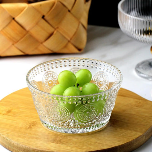 Set of 4 Glass Bowls, 13 OZ Small Bowls for Kitchen, Dessert, Ice Cream, Snack, Side Dishes, Dipping