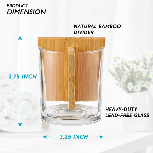 onsogi Countertop, Countertops 1 Pack Glass Toothbrush and Toothpaste Holder with Bamboo Divider for Bathroom
