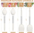 TeamFar Kitchen Utensils, 4 PCS Silicone Cooking Utensils with Stainless Steel Handle for Nonstick Cookware, Non-toxic
