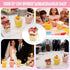 180 Pack 5Oz Gold Glitter Dessert Cups with Lids and Spoons Plastic Square Yogurt Parfait Appetier Cups for Party